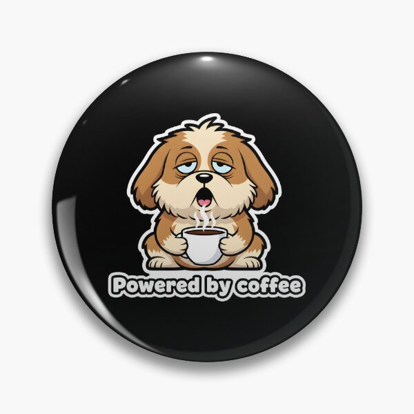 Item preview, Powered by Coffee - Perro cansado con taza de café - Regalo divertido para madrugadores designed and sold by Fuechse.