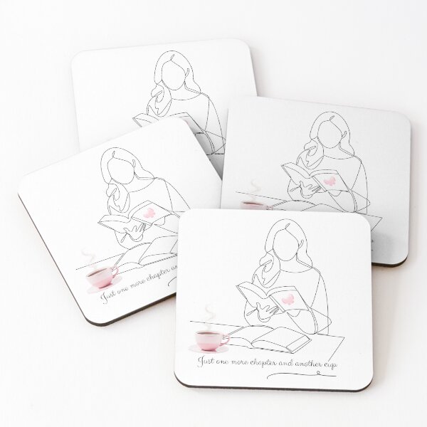 Item preview, Minimalist Woman Reading with Coffee Cup - Book Lover Line Art designed and sold by Best-Arch900.