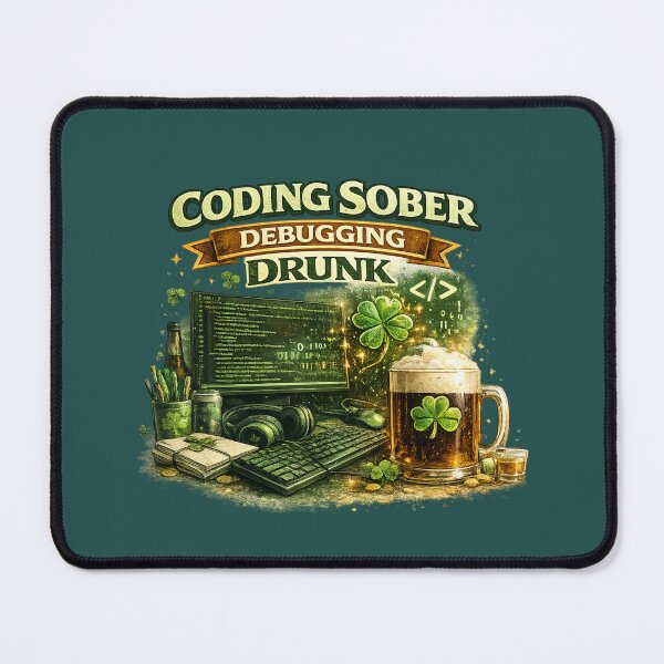 Item preview, Coding Sober Debugging Drunk – Funny Irish Programmer designed and sold by PunchDrop.