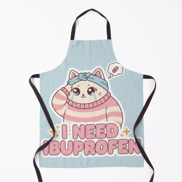 Item preview, Paws & Pain Relief: Kawaii Retro Headache Cat designed and sold by Prints & Pulse.