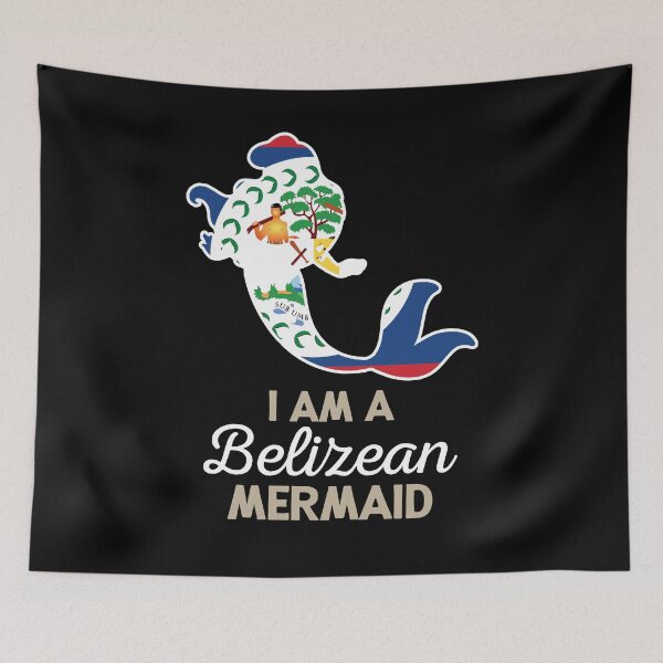 Item preview, Belize Flag Belizean Mermaid designed and sold by countryflags.
