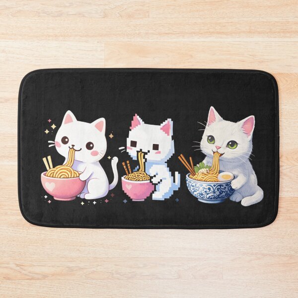Item preview, Cute Cat Eating Ramen T-Shirt – Kawaii Cat Noodles Illustration, Funny Anime-Style Food Lover Graphic Tee designed and sold by ZyxDes.