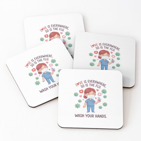 Item preview, Love is Everywhere So is The Flu Wash Your Hands - Nurse Valentine designed and sold by One More T-shirt.