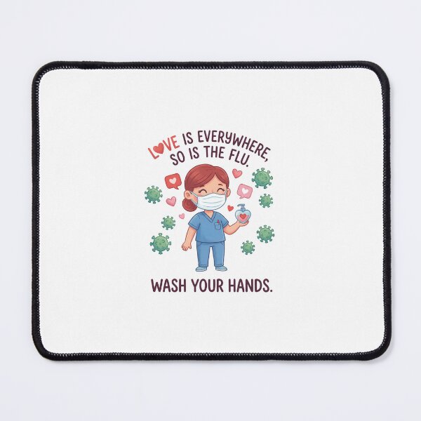 Item preview, Love is Everywhere So is The Flu Wash Your Hands - Nurse Valentine designed and sold by One More T-shirt.