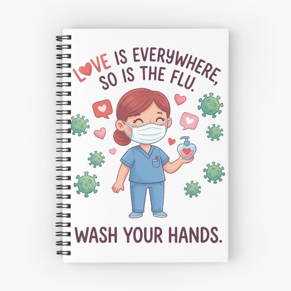 Item preview, Love is Everywhere So is The Flu Wash Your Hands - Nurse Valentine designed and sold by One More T-shirt.
