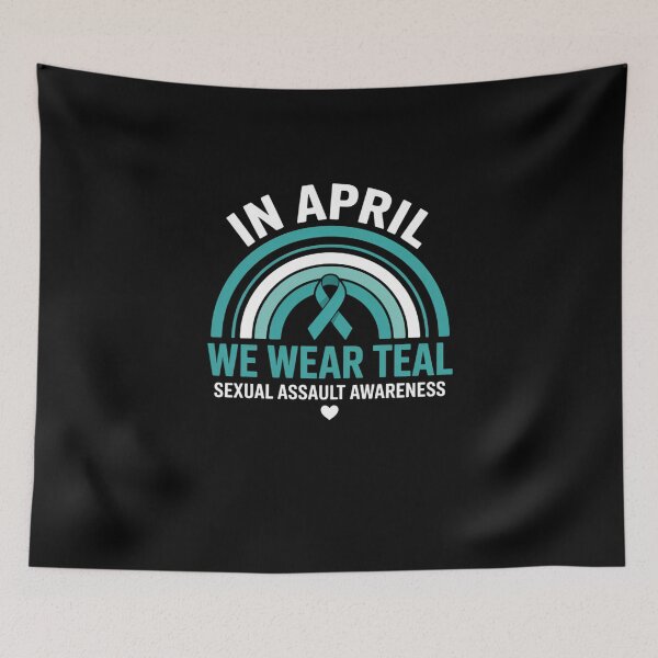 Item preview, In April We Wear Teal Sexual Assault Awareness Month Rainbow designed and sold by SyncSusscess.