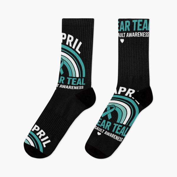 Item preview, In April We Wear Teal Sexual Assault Awareness Month Rainbow designed and sold by SyncSusscess.