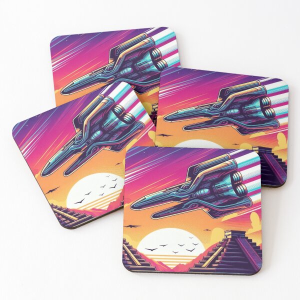 Item preview, Pyramids & Starships – Futuristic Sunset Encounter designed and sold by Dogandesighn.