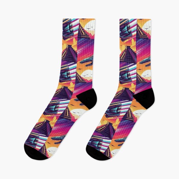 Item preview, Pyramids & Starships – Futuristic Sunset Encounter designed and sold by Dogandesighn.