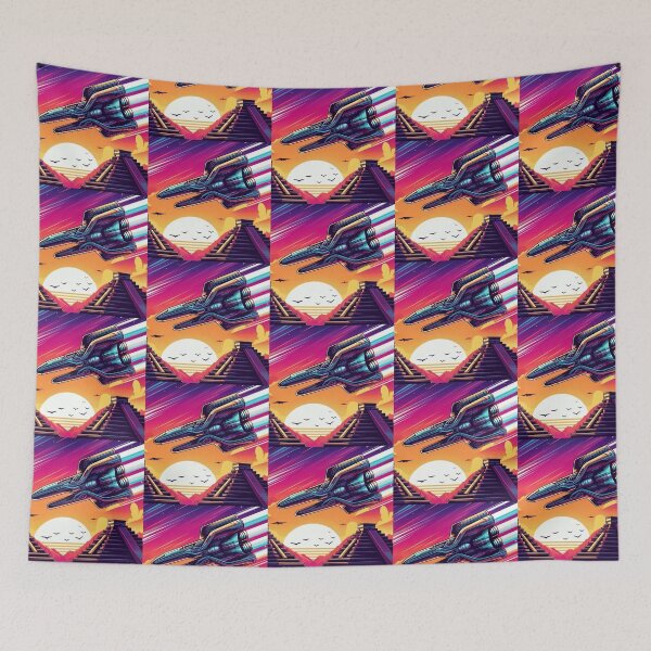 Item preview, Pyramids & Starships – Futuristic Sunset Encounter designed and sold by Dogandesighn.