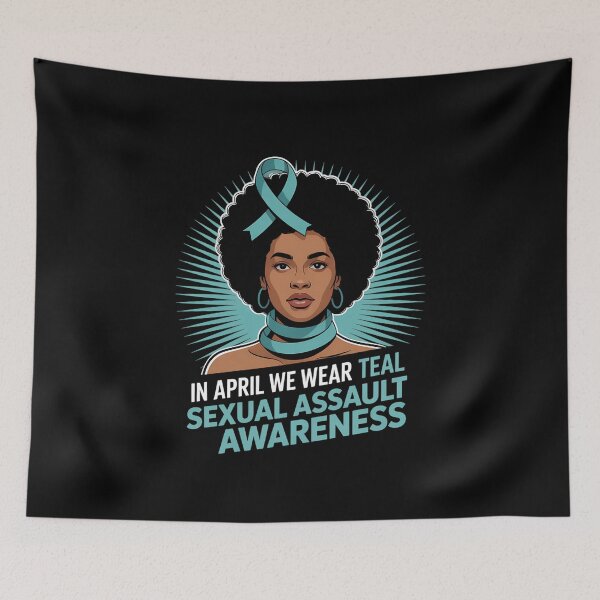 Item preview, In April We Wear Teal Sexual Assault Awareness Month African designed and sold by SyncSusscess.