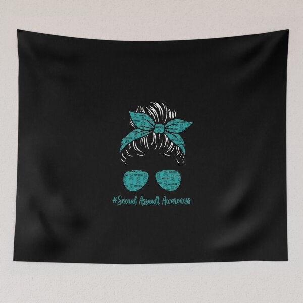 Item preview, In April We Wear Teal Sexual Assault Awareness Messy Bun designed and sold by SyncSusscess.