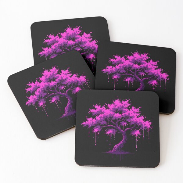 Item preview, Neon Pink Sakura - Digital Cherry Blossom Tree designed and sold by ImpactVibe.