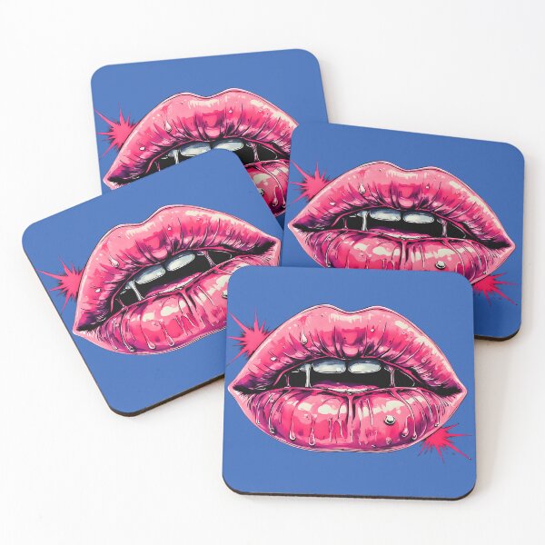 Item preview, Neon Glossy Dripping Lips Pop Art designed and sold by Neer arts.