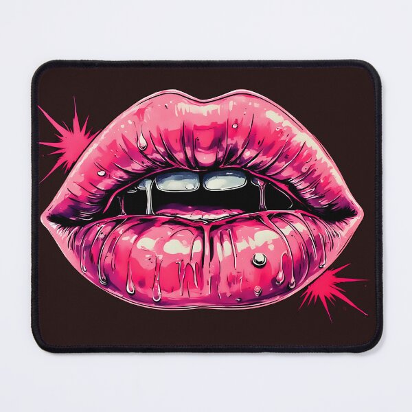 Item preview, Neon Glossy Dripping Lips Pop Art designed and sold by Neer arts.
