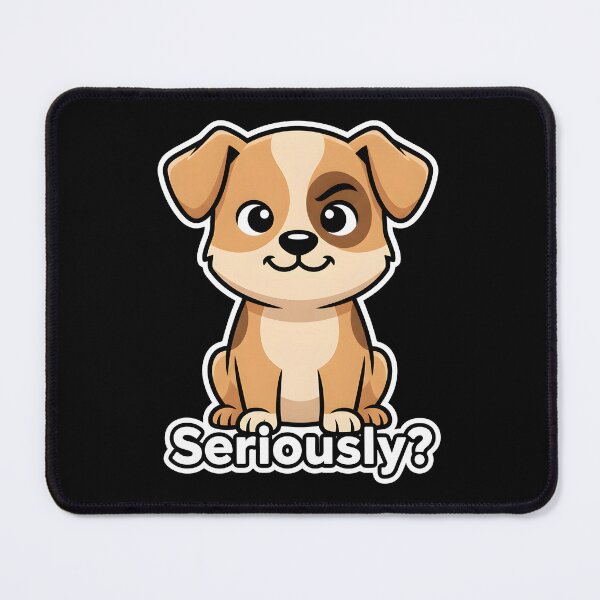 Item preview, Seriously? Funny Skeptical Dog - Cute Puppy with Raised Eyebrow - Sarcastic Pet Art designed and sold by Fuechse.