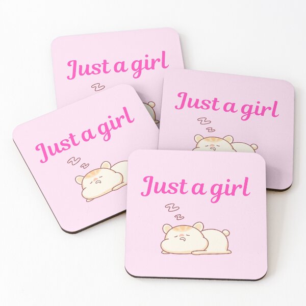 Item preview, Just a girl, hamster design pink designed and sold by Peachy-Draws.