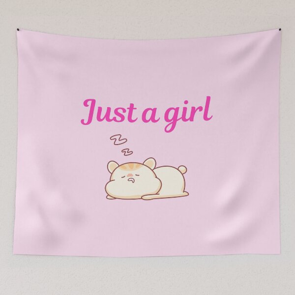 Item preview, Just a girl, hamster design pink designed and sold by Peachy-Draws.