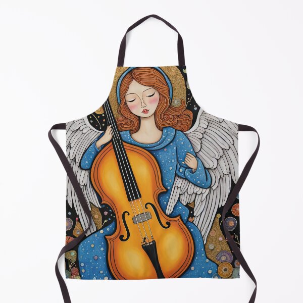 Item preview, Angel with wings wearing a hoodie Playing a Double Bass designed and sold by Colin Bentham.
