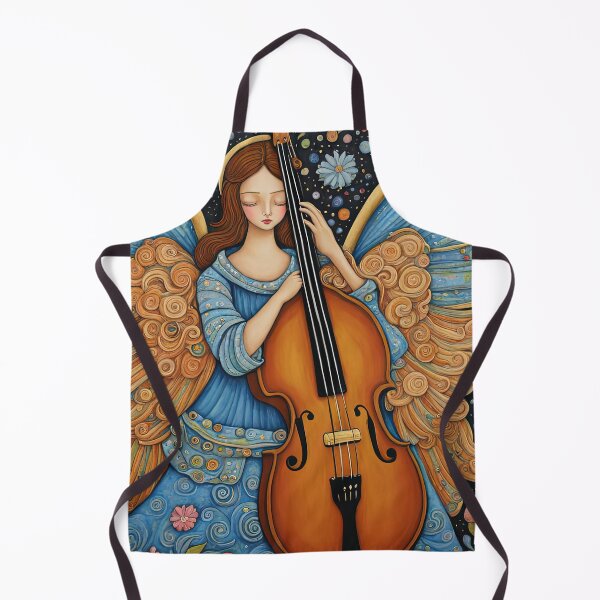 Item preview, Angel with wings wearing a hoodie Playing a Double Bass designed and sold by Colin Bentham.