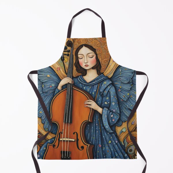 Item preview, Angel with wings wearing a hoodie Playing a Double Bass designed and sold by Colin Bentham.