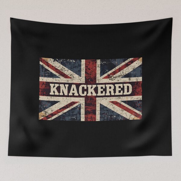 Item preview, Knackered – British Slang Union Jack designed and sold by LunaMagicStudio.