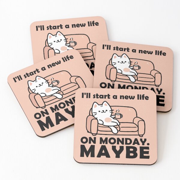 Item preview, Lazy Cat Monday. Funny Procrastination Cat Design designed and sold by alijun.