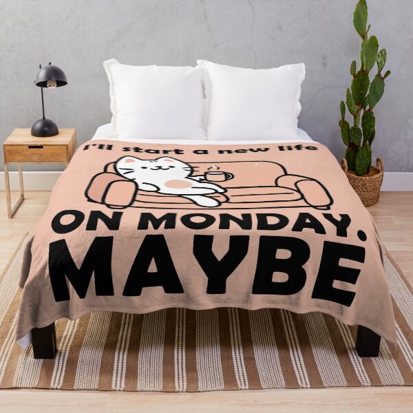 Item preview, Lazy Cat Monday. Funny Procrastination Cat Design designed and sold by alijun.