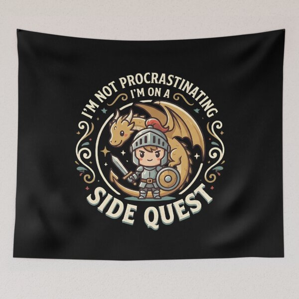 Item preview, Side Quest Knight – Cute Gamer Fantasy Illustration designed and sold by LunaMagicStudio.