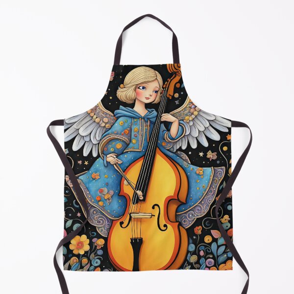 Item preview, Angel with wings wearing a hoodie Playing a Double Bass designed and sold by Colin Bentham.