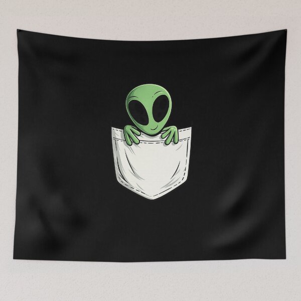 Item preview, Cute Alien in Pocket Illustration designed and sold by Motiva100.