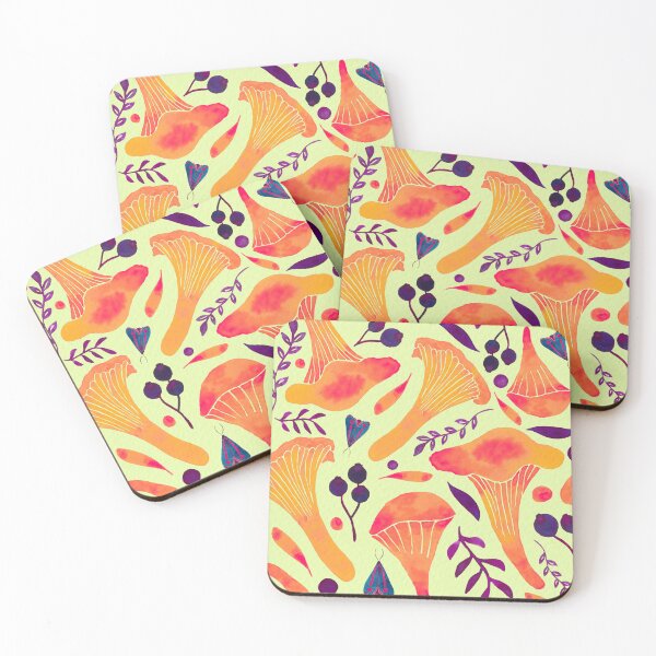 Item preview, Chanterelles with green background designed and sold by ChloeHaumea.