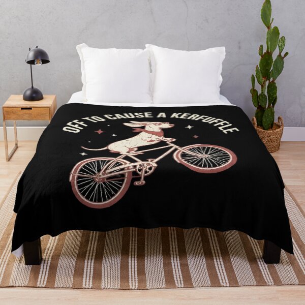 Item preview, Off to Cause a Kerfuffle – Funny Dog on Bicycle Illustration designed and sold by LunaMagicStudio.