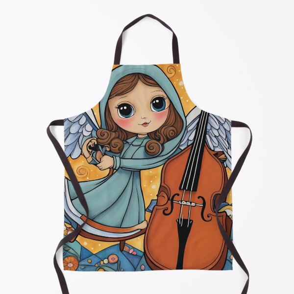 Item preview, Angel with wings wearing a hoodie Playing a Double Bass designed and sold by Colin Bentham.
