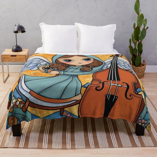 Item preview, Angel with wings wearing a hoodie Playing a Double Bass designed and sold by Colin Bentham.