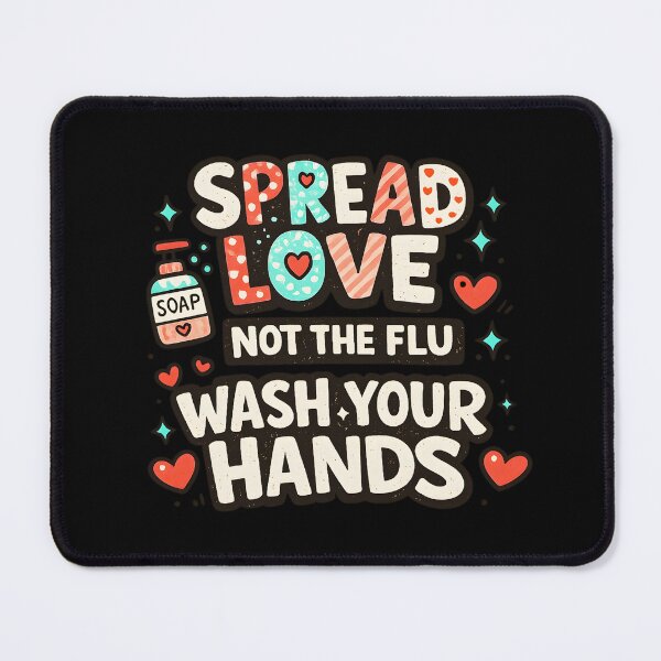 Item preview, Spread Love Not the Flu – Cute Soap and Hearts Design designed and sold by LunaMagicStudio.