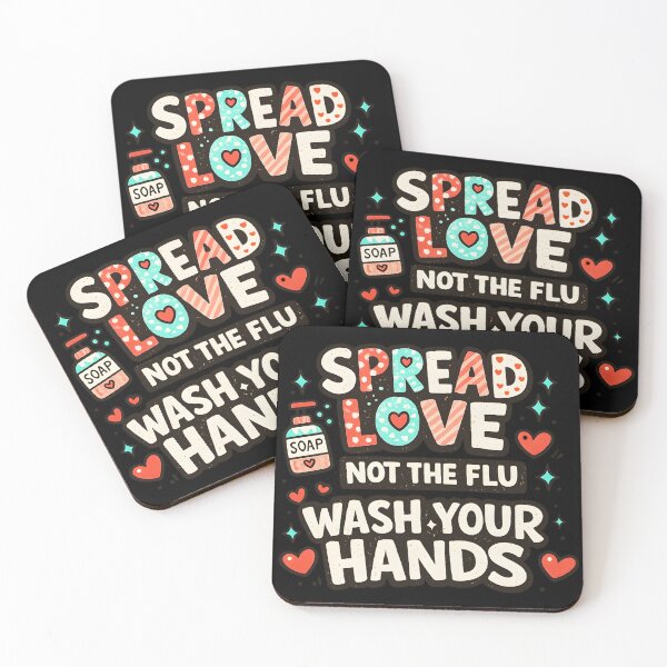 Item preview, Spread Love Not the Flu – Cute Soap and Hearts Design designed and sold by LunaMagicStudio.