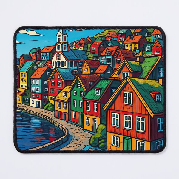Item preview, Faroe Islands, city | Comics stylCartoone - designed and sold by ComicsFactory.