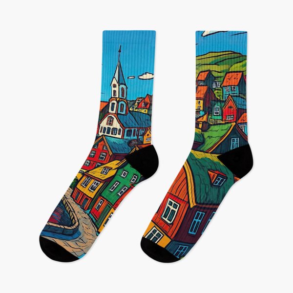 Item preview, Faroe Islands, city | Comics stylCartoone -  designed and sold by ComicsFactory.