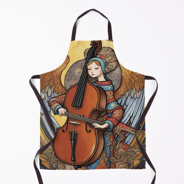 Item preview, Angel with wings wearing a hoodie Playing a Double Bass designed and sold by Colin Bentham.