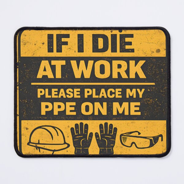 Item preview, Funny PPE Safety Sign – If I Die at Work Place My Gear On Me designed and sold by LunaMagicStudio.