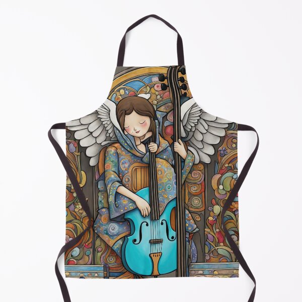 Item preview, Angel with wings wearing a hoodie Playing a Double Bass designed and sold by Colin Bentham.