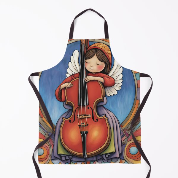 Item preview, Angel with wings wearing a hoodie Playing a Double Bass designed and sold by Colin Bentham.