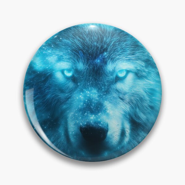 Item preview, Neon Ice Wolf – Glowing Blue Winter Fantasy Art designed and sold by VisionaryVeils.