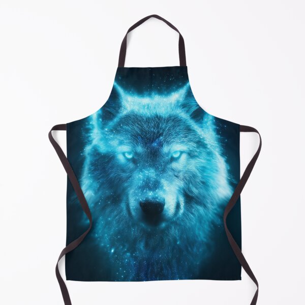 Item preview, Neon Ice Wolf – Glowing Blue Winter Fantasy Art designed and sold by VisionaryVeils.
