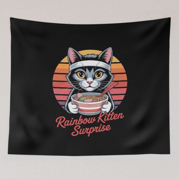 Aperçu de l'œuvre Animaux Chats Chat Arc-en-ciel Chatons Ramen créée et vendue par FlankinMew.