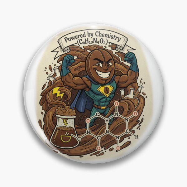 Item preview, Powered by Chemistry – Caffeine Molecule Coffee Hero designed and sold by Fun-and-joy.