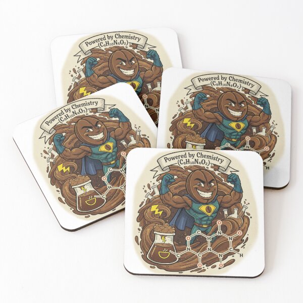 Item preview, Powered by Chemistry – Caffeine Molecule Coffee Hero designed and sold by Fun-and-joy.