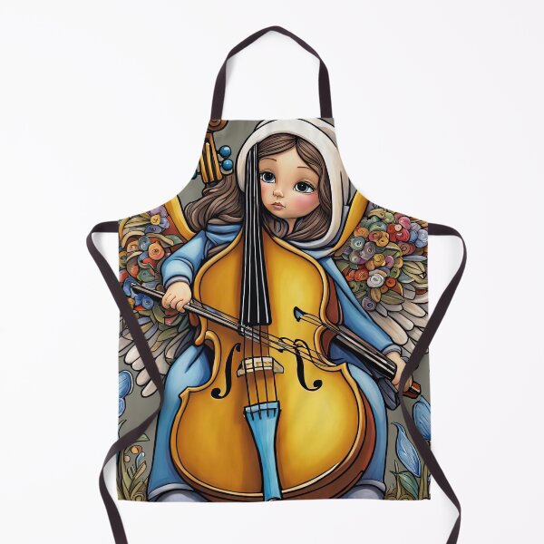 Item preview, Angel with wings wearing a hoodie Playing a Double Bass designed and sold by Colin Bentham.