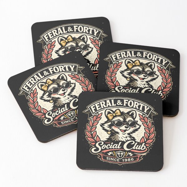 Item preview, Feral & Forty Social Club Raccoon Crest designed and sold by LunaMagicStudio.